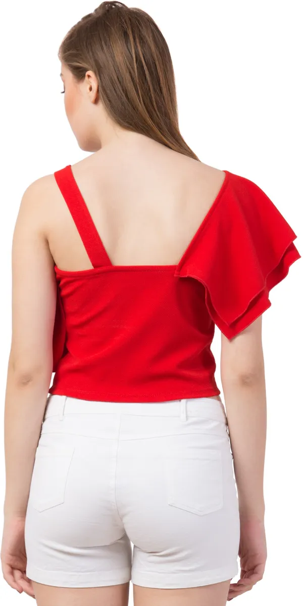 Party_Sleeveless_Solid_Women_Red_Top_❤️‍🔥✨